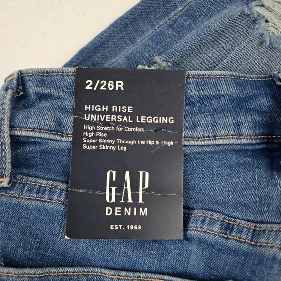 NWT Gap super stretch high rise universal jegging legging jeans 2/26r‎ blue 5717 - Picture 9 of 13